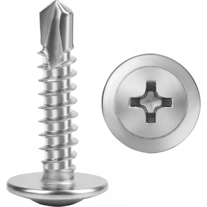 200 Stück Selbstbohrende Metallschrauben M4 X 25 Mm - Selbstschneidende Schrauben Mit Gewölbtem Kopf Aus Edelstahl 304 Mit Phillips-antrieb Und Bohrspitze - Schnell Für Holz, Blech Und Kunststoff