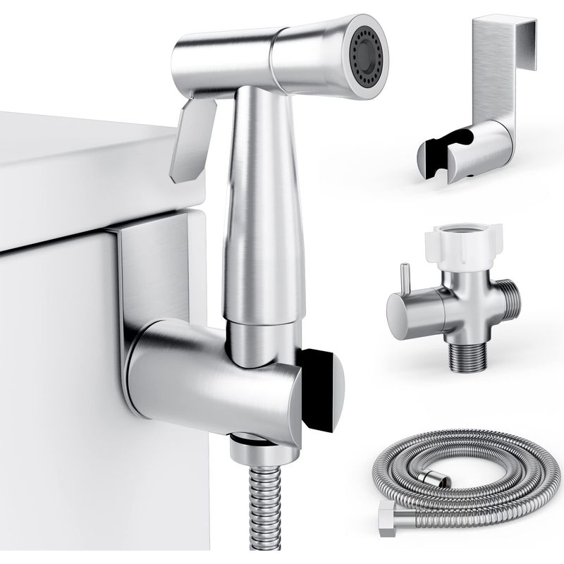 Bidet-sprühgerät Für Toiletten, Handbrause-set, Stoffwindel-sprühset – Einfach Zu Installieren – Edelstahl