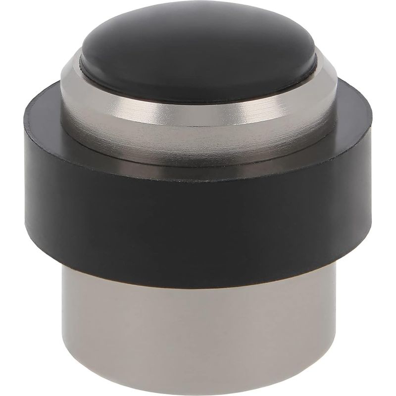 Innere Türstopper - 60 Mm Höhe - Schraubbefestigung - Holzschrauben Enthalten - Mit Rutschfestem Gummipuffer (silber)