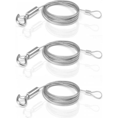 Edelstahlseil, 3 Stück Verstellbare Metallseile 2m X 1,5mm, Verstellbares Aufhängeseil, Rahmenaufhängung Für Kleidung, Lichter, Fotos