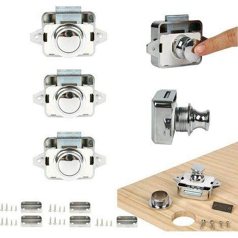 Schlüssellose Knopf-türschlösser Für Möbel, 5-teiliges Set Mit Silbernen Knopfgriffen Für Wohnwagen