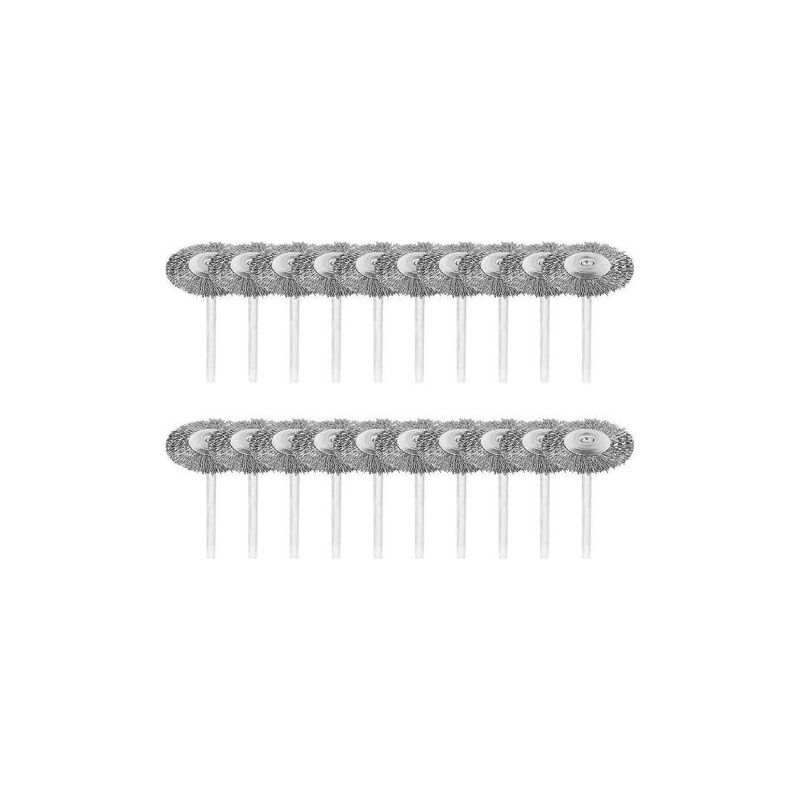 Set Aus 20 Metallbürsten Mit 3-mm-schaft Aus Edelstahl, Polieren, Dremel-rotationswerkzeug
