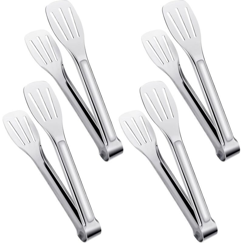 Servierzangen, Küchenzangen, Buffet-zangen, Lebensmittelzangen Aus Edelstahl, Kleine Zangen, 4er-set (18 Cm)