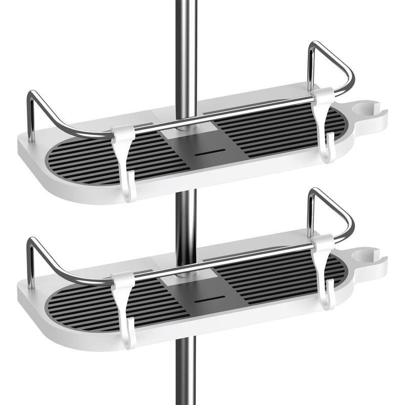 2 Stück Duschregal Ohne Bohren, Modern, Badezimmer-organisator Für Runde Duschstangen Mit Einem Durchmesser Von 18 Mm Bis 25 Mm