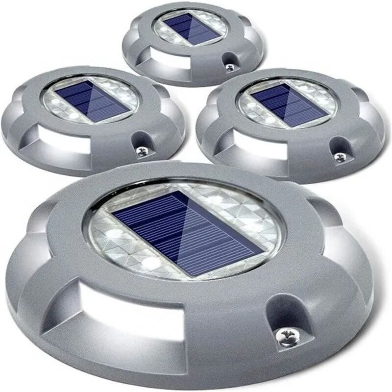 Solarleuchte Für Den Garten, 4 Stück 4-led Wasserdicht Ip65 Wegbeleuchtung, Einbaubare Bodenleuchten Für Poolrand, Teich, Zaun