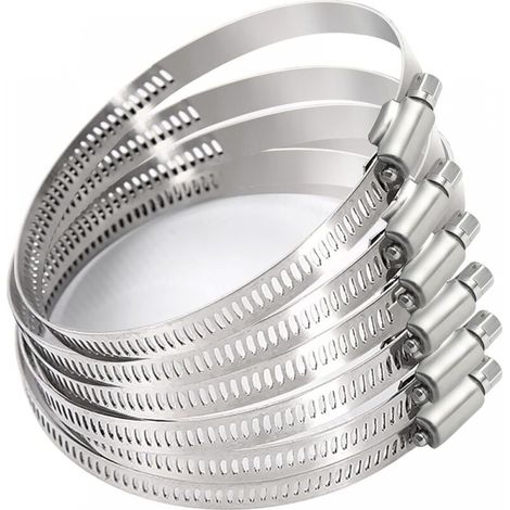3 Zoll Verstellbarer Schlauchklemme Aus Edelstahl 304, 6er-pack Schneckengewinde-klemmen, Verstellbare Antriebsklemme Von 59 Mm Bis 82 Mm