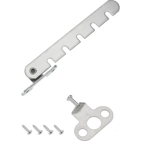 Sicherheitsriegel Für Fenster, 1 Stück, Mit Verstellbarer Stange, Mit 5 Schlitzen, Für Nach Innen Öffnende Fenster, Silberfarben (44 Mm).