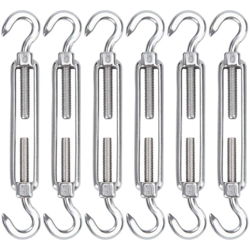 M5 Spanner Aus Edelstahl, 6er-set Verstellbare Haken-haken-spannschrauben, Heavy-duty-spannhaken Für Seile, Kabel, Wäscheleinen Und Zaundraht, Ideal Für Die Installation Von Sonnenschutznetzen