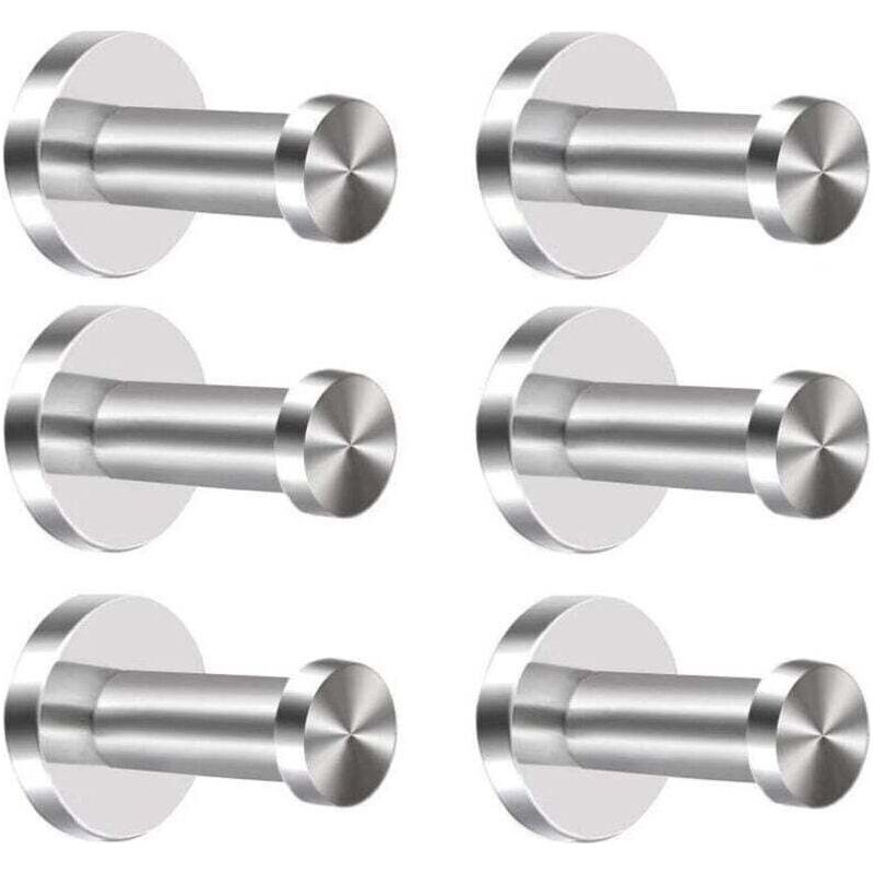 6er Set Wandhaken Aus Edelstahl, Kleiderhaken, Haken Für Bademantel Und Handtuch, Wandhaken Für Badezimmer, Schlafzimmer Und Küche