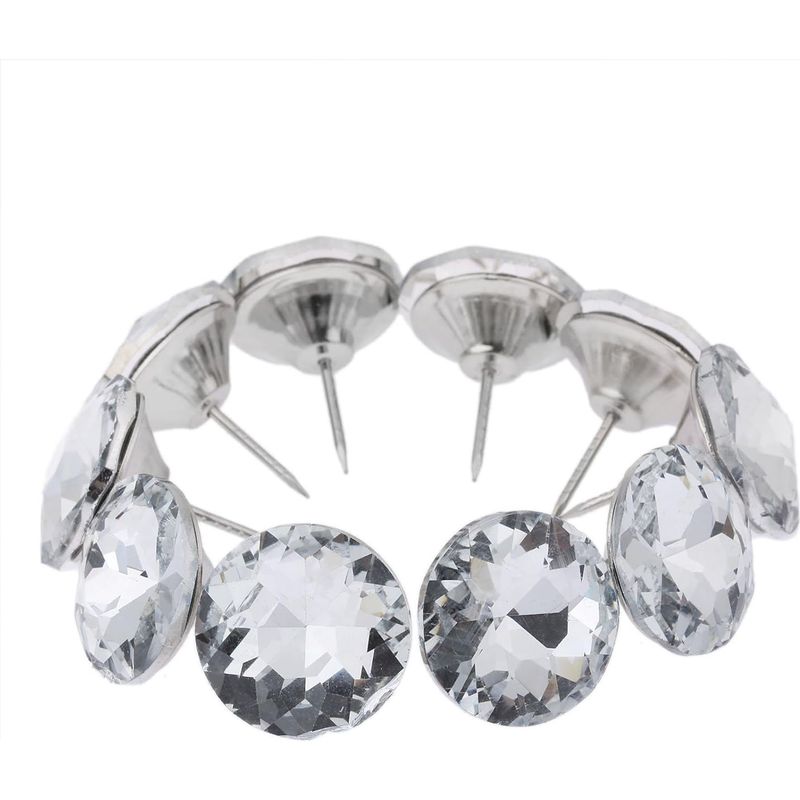 Satz Von 20 Dekorativen Kristallnägeln, Tapetierernägel Mit Diamantförmigem Kristallkopf Für Sofa, Kopfteil, Wanddekoration Und Andere Möbel Usw.