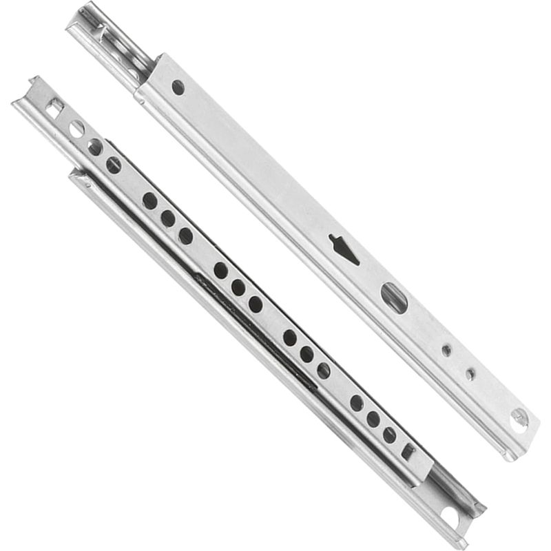 2 X (1 Paar) Schubladenschienen Für Küchenschubladen – Teilauszug Aus Galvanisiertem Stahl, H: 17 Mm / L: 246 Mm