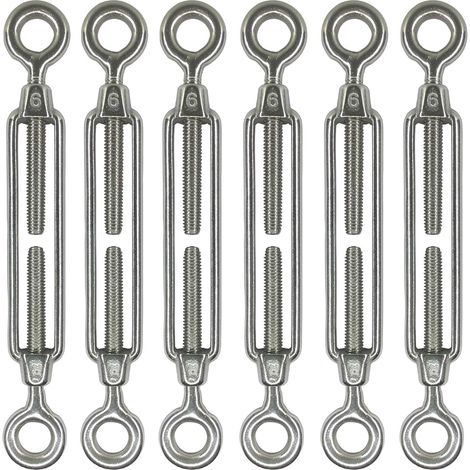 Satz Aus 6 Ösen-spannern M6 Aus Edelstahl 304, Zubehör Für Sonnensegel, Verstärkte Seilspannung, Rostfrei, O-öse-spanner
