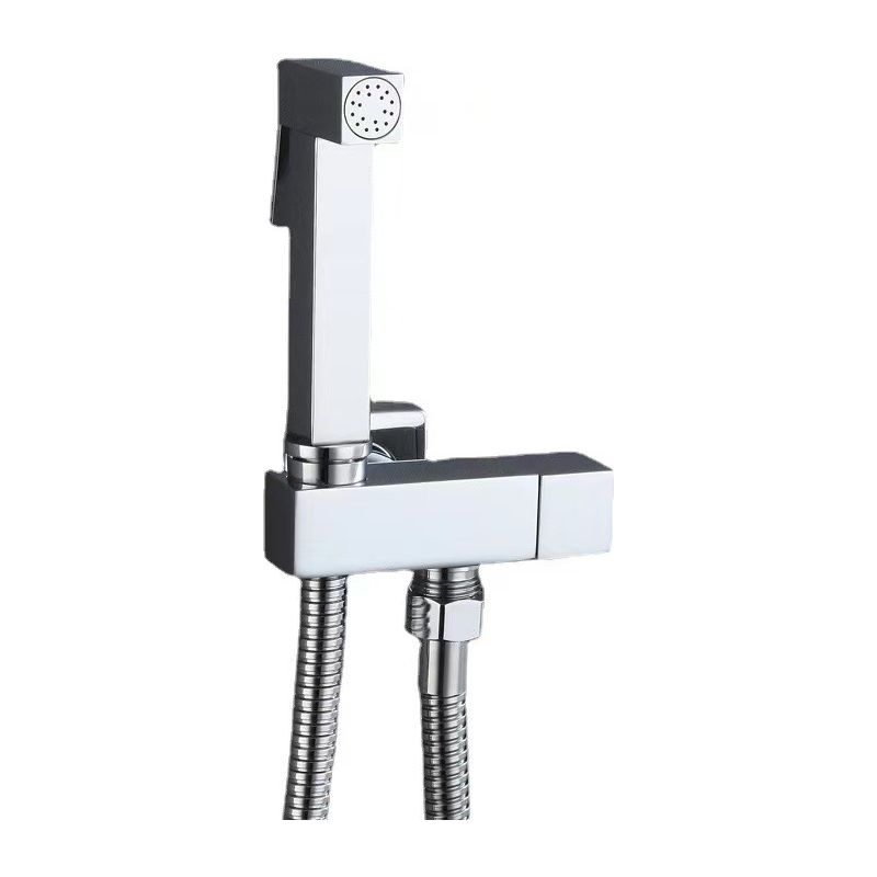 Komplettes Set Aus Messing-toilettenbrause, Silber, Eckventil Aus Kupfer + Zink-pistole + 1,5 M Duschschlauch