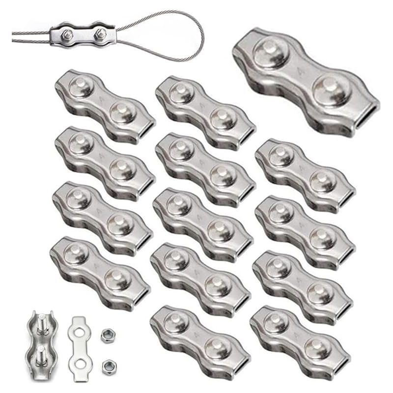 14 Stück Duplex-klemmen M4 Edelstahl 304 Drahtseilklemmen Für 4 Mm Drahtseil
