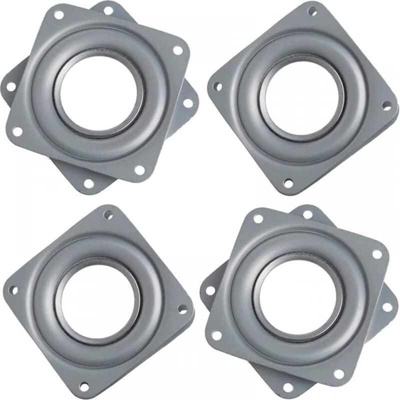4 Stück Quadratische Drehlager, Quadratische Platten-drehlager, Drehbare Platte, Lager-drehplatte Für Tisch, Stuhl, Fernseher, Sofa, Stuhl (silber)