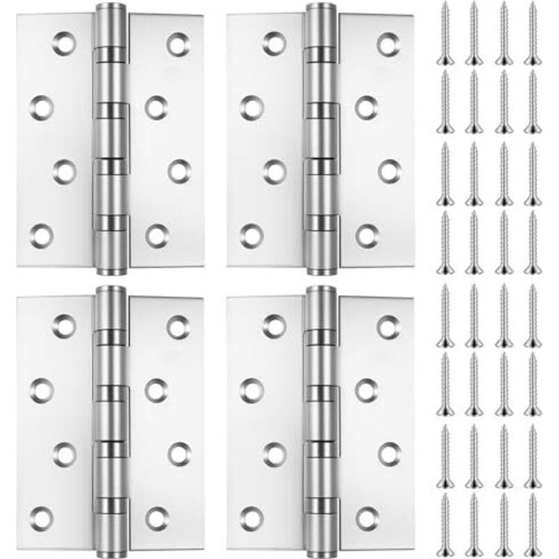 Satz Von 4 Klappbaren Scharnieren, Edelstahlscharniere, Kugellager-türscharniere Für Holztüren, Gartentore, Innen- Und Außenbereich (100 X 73 X 2 Mm)