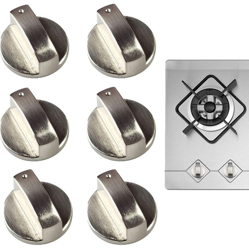 (6er Pack) 6 Mm Gasherd-knopf, Gasherd-drehknopf, Universeller Gasherd-knopf, Gasherd-reglerknopf, Ofenschalter