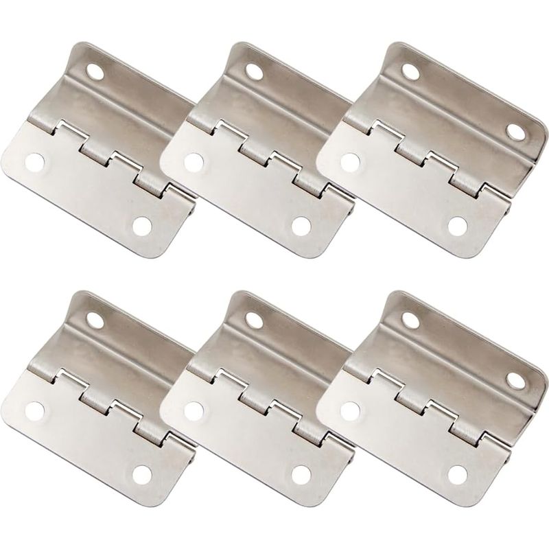 Satz Mit 6 Scharnieren, Exzentrische Türscharniere, Halb Eingelassene Scharniere, Für Türen, Schränke Und Möbelbeschläge [silber]