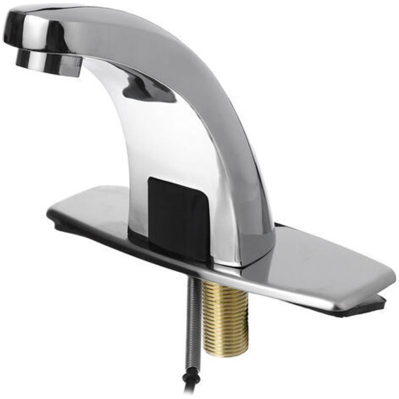 Infrarot-sensor-wasserhahn Für Badezimmer, Berührungsloser Waschbeckenhahn, Galvanisiert Und Poliert, Automatischer Mischer