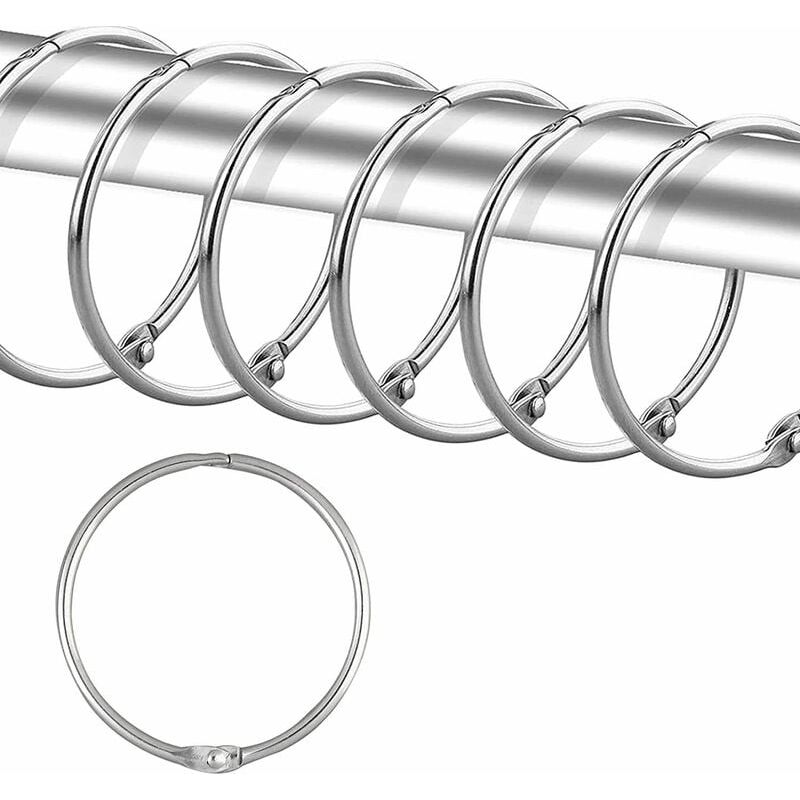 12 Duschvorhangringe - Silber, Rostbeständige Duschvorhaken, Runde Metallhaken Für Badezimmer, Umkleidekabine, Fenster, Innendekoration, Einfach