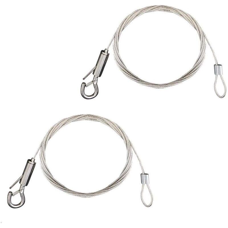 2 Stück Edelstahl-aufhängedraht Für Rahmen, Verzinktes Stahlseil Mit Spanner Und Haken, Aufhängeseil Für Bilderrahmen/beleuchtung/wandleisten/spiegel/vorhänge - 1,5 Mm X 2 M, Max. Belastung 30 Kg