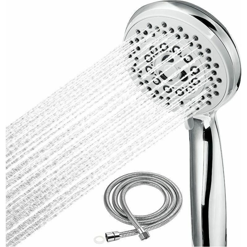 Duschkopf Duschschlauch, Handbrause Duschkopf Kalkschutz Universalzubehör 5 Modi Hochdruck Wassersparend, Abs+edelstahl Dusche Badezimmer