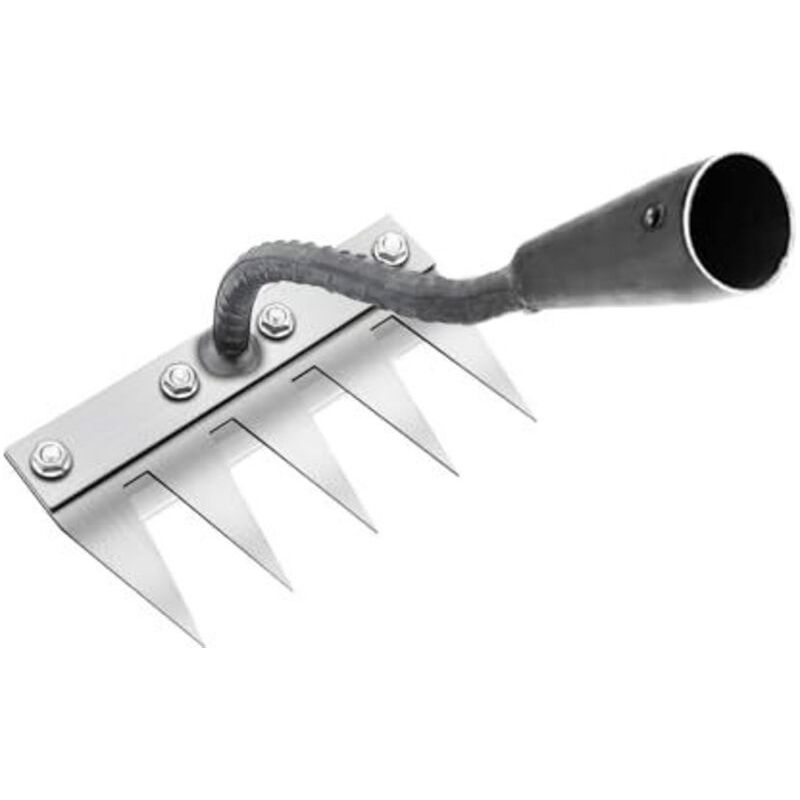 Multifunktionales Metall-unkrautjäte-rechen, 5-zahn-gartenrechen, Tragbarer Gartenrechen Zum Jäten, Gartengerät Zum Jäten/lockern/säen (ohne Stiel), 5 Zähne