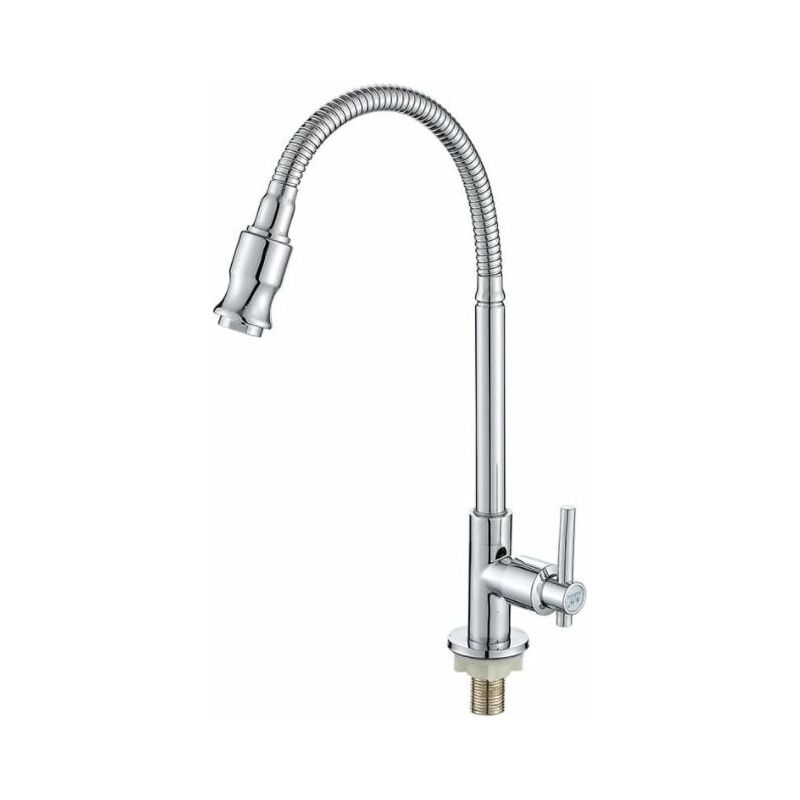 Waschbecken-wasserhahn Für Badezimmer, 360-grad-drehbarer Küchenbar-wasserhahn, Nur Kaltwasser, Weicher Auslauf, Waschküche, Garten Im Freien – Küchenwasserhahn