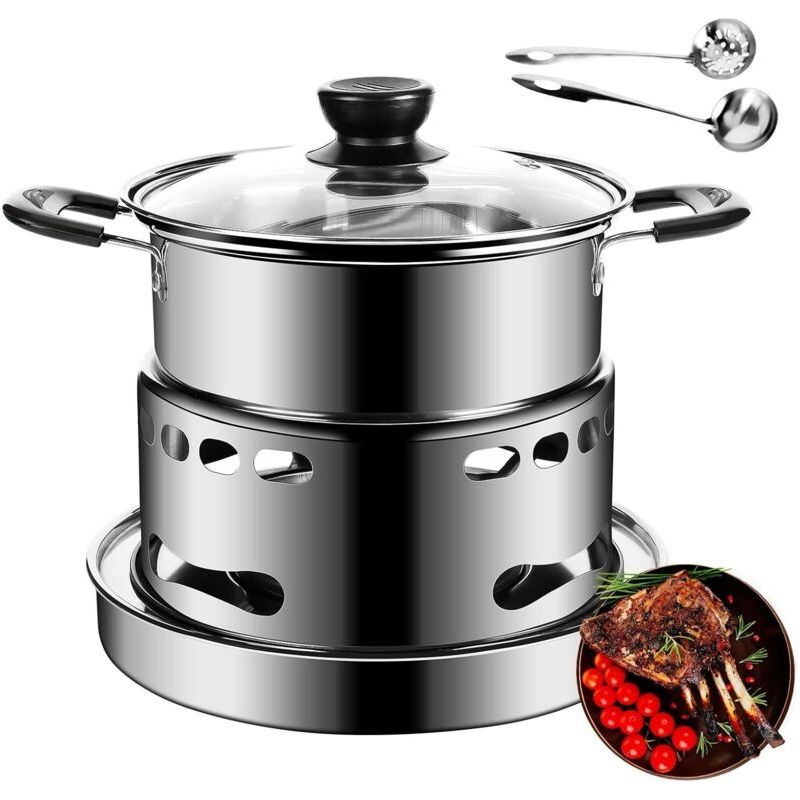 Tragbarer Gaskocher 18 Cm – Für Flüssige/feste Brennstoffe – Regulierbare Flammenstärke – Für Camping Und Wandern