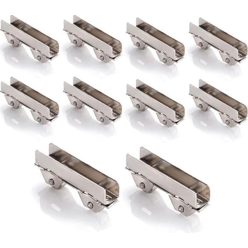 Satz Von 10 Edelstahl-radklemmen Für 6 Mm Dicke Glasschiebetüren, Schlitzbreite 6 Mm