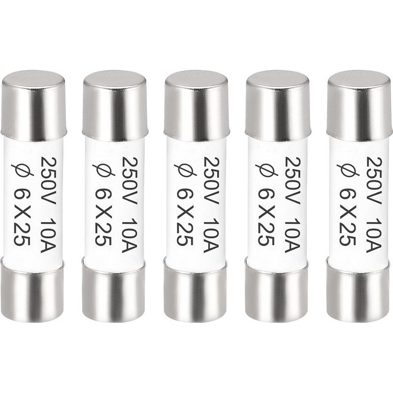 Keramik-röhrensicherungen 10a 250v 6x25mm, Schnellwirkende Ersatzsicherungen Für Verstärker, Energiesparlampen Und Vorschaltgeräte, 5 Stück