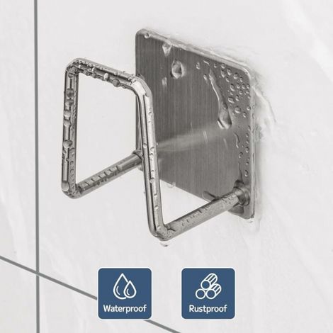 (2er-pack, Silber) Schwammhalter - Spülschwamm-haken Aus 304 Edelstahl, Selbstklebend - Spülenzubehör - Selbstklebender Haken, Küchen- Und Badaufbewahrung