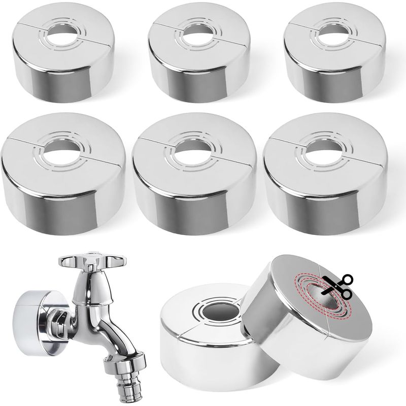 6 Stück Rosetten Für Duscharmatur, Heizkörperarmatur Und Abnehmbare Heizkörperabdeckung, Rohrverkleidung Für Heizkörper, Geeignet Für Rohrdurchmesser Von 20 Mm / 25 Mm / 32 Mm, Für Armaturen Und Heizu