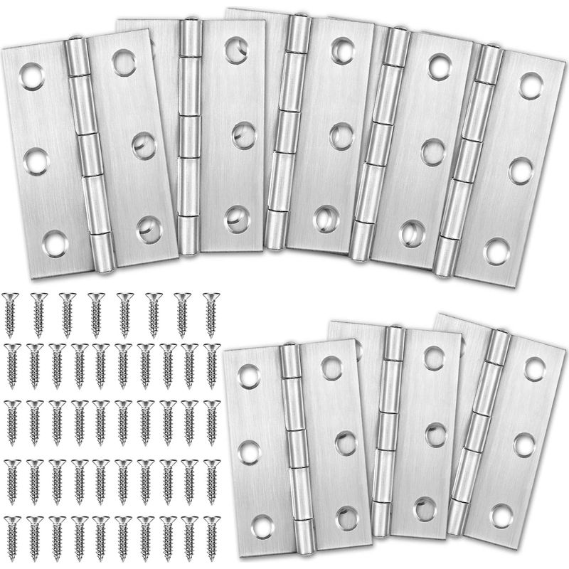 8er-pack Scharniere, 75mm × 50mm Stahlscharnier, Klavierscharnier Aus Edelstahl, Lagerscharnier, Klavierscharnier, Türbänder, Türbänder Für Schranktüren, Türscharnier