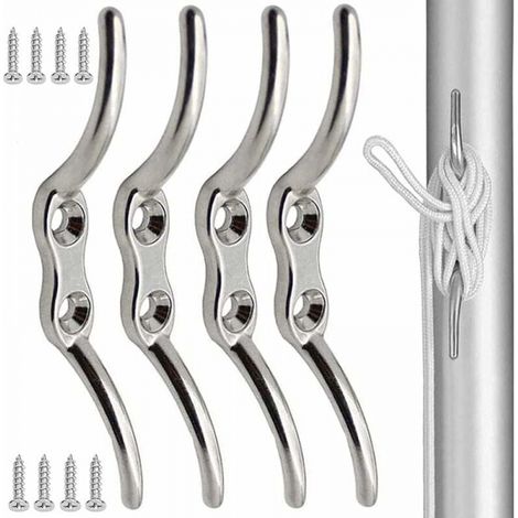 4 Stück Edelstahl-klemmhaken 100mm, Mastseilhaken, Tauwerk-klemmhaken Zur Befestigung Von Seilen An Flaggenmasten, Booten, Vordächern, Fensterläden Und Planen