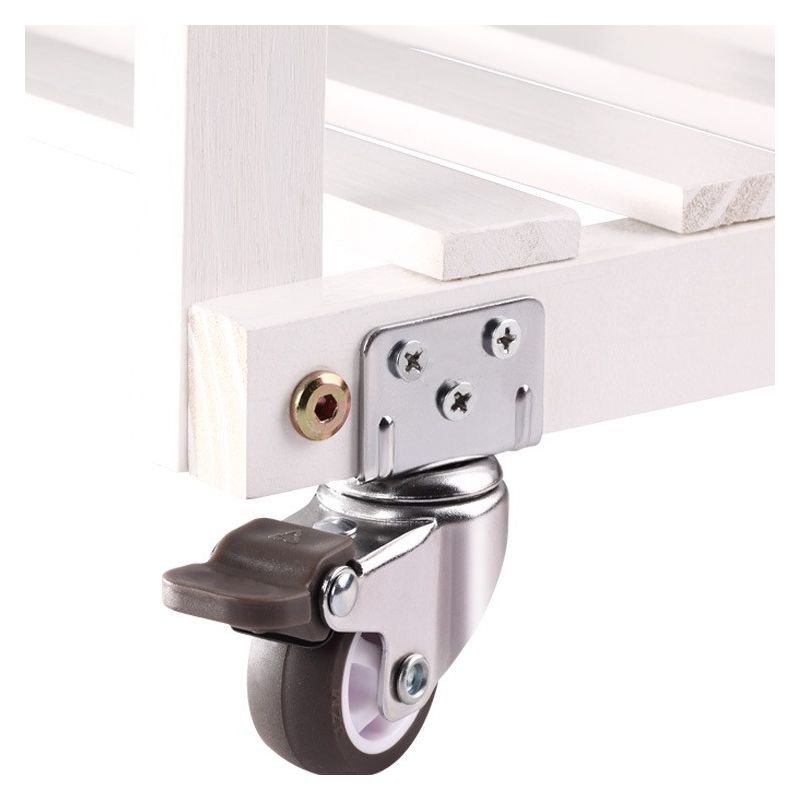 Satz Von 4 Kleinen Möbelrollen 25 Mm Mit Bremse, 10-2 Schrauben, Schwenkbare Rollen - L-förmige Montageplatte - Transportrollen Für Babybett, Schrank, Möbel, Tisch