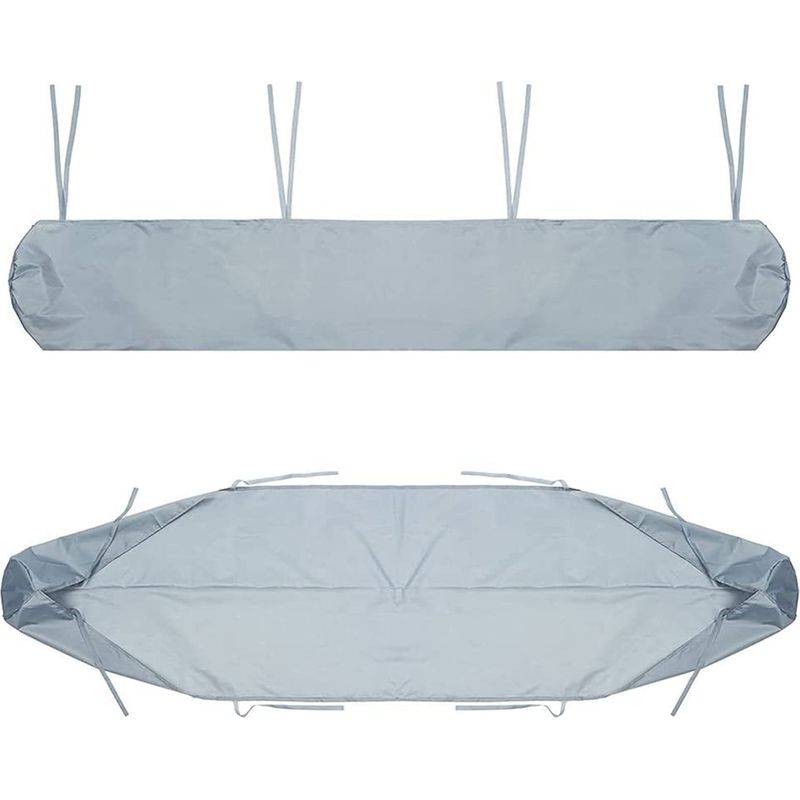 Auvent Deterrasse, Terrassen-auventhülle Mit Stauraum, Wasserdichter Schnee- Und Staubschutz (2m, Silber)