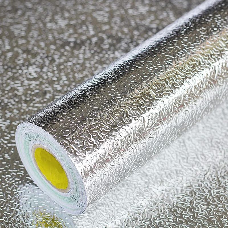 Küchenwandtapete, Selbstklebende Aluminiumfolie, Öl-, Wasser-, Hitze- Und Spritzwassergeschützt, 60x300cm