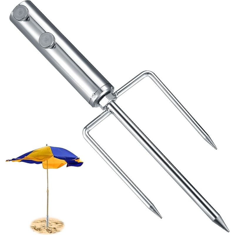 Pied De Parasol, Bodenschirmständer Mit Erdanker, Abnehmbare Struktur, Geeignet Für Garten-, Angel- Und Strandsonnenschirme.