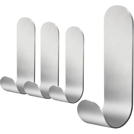 4 Edelstahl-haken, Selbstklebende Haken, Geeignet Für Handtücher, Schlüssel, Haus, Küche, Badezimmer, Rostfrei Und Wasserdicht