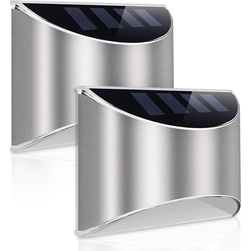 Solarlampe Außen 2er-pack Led Solarleuchte Kabellose Beleuchtung Wasserdichte Wandlampe Für Garten, Terrasse, Hof
