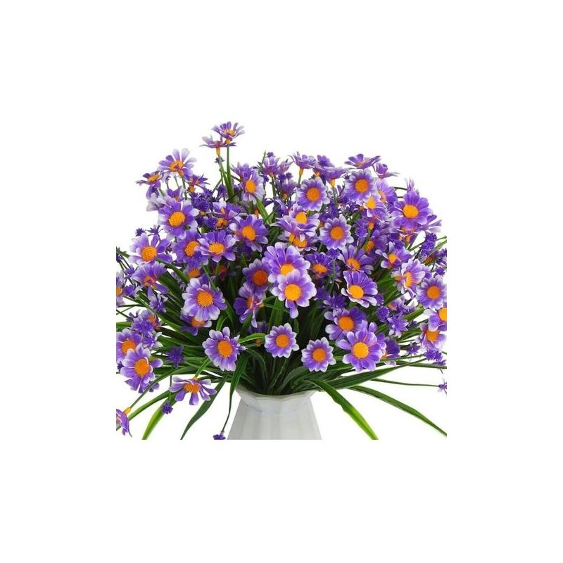 Set Aus 8 Künstlichen Margeriten, Uv-beständig, Zum Aufhängen, Für Innen- Und Außenbereich, Violett