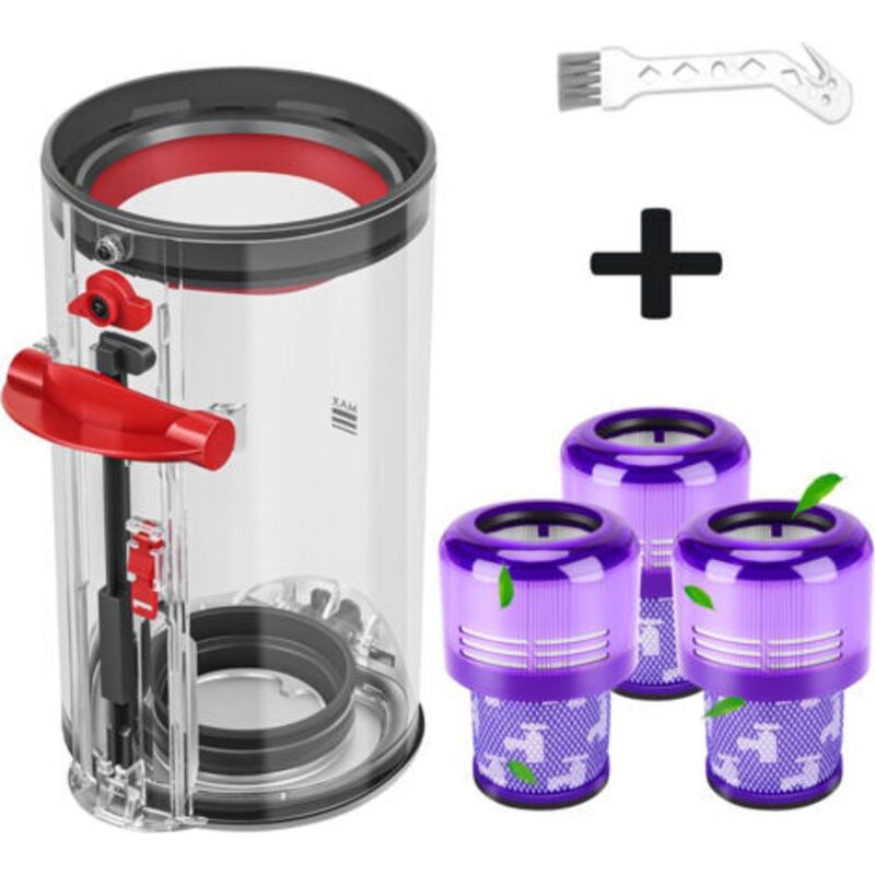 Staubbehälter Und Filter Kompatibel Mit Dyson V11 Und V15, Ein Staubbehälter + 3 Ersatzfilter, Ebenfalls Kompatibel Mit Den Ersatzteilen Sv14, Sv17 Und Sv22, Enthält Eine Kleine Düse