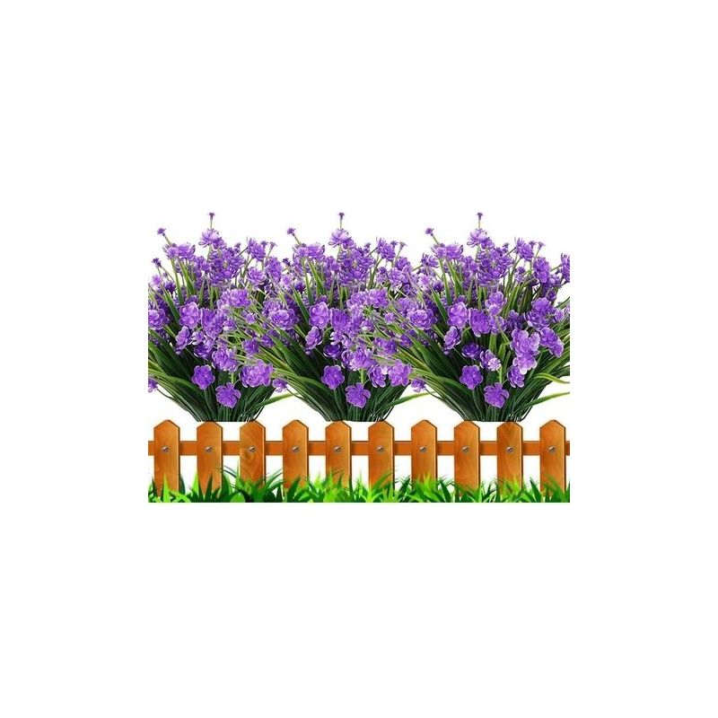 Set Aus 12 Künstlichen Blumen Zur Außendekoration, Hängepflanzen Für Innen- Oder Außenbereich, Verandadeko, Violett
