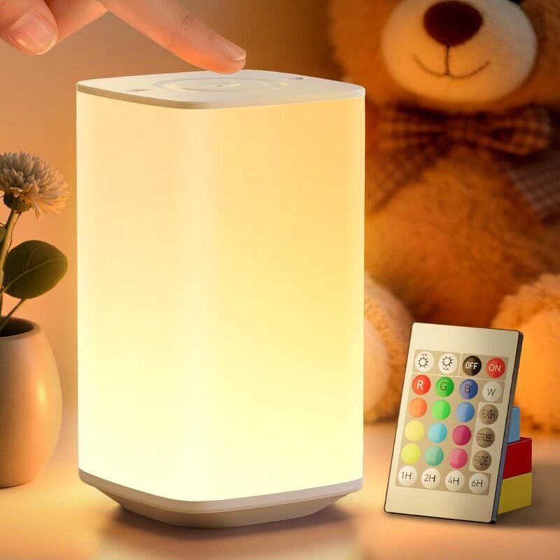 Taktile Nachttischlampe, Led-baby-nachtlicht Mit 256 Einstellbaren Rgb-farben, Nachtlicht Mit Timer, Usb-aufladbar 4000mah Für Kinder, Schafft Atmosphäre, Schlafzimmer, Wohnzimmer, Camping