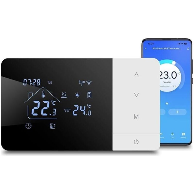 Thermostat Für Heizkessel, Wlan-thermostat Für Den Haushalt, Digital Programmierbar, Batteriebetrieben, 2-draht-heizkesselthermostat Kompatibel Mit Google Und Alexa Zur Sprachsteuerung