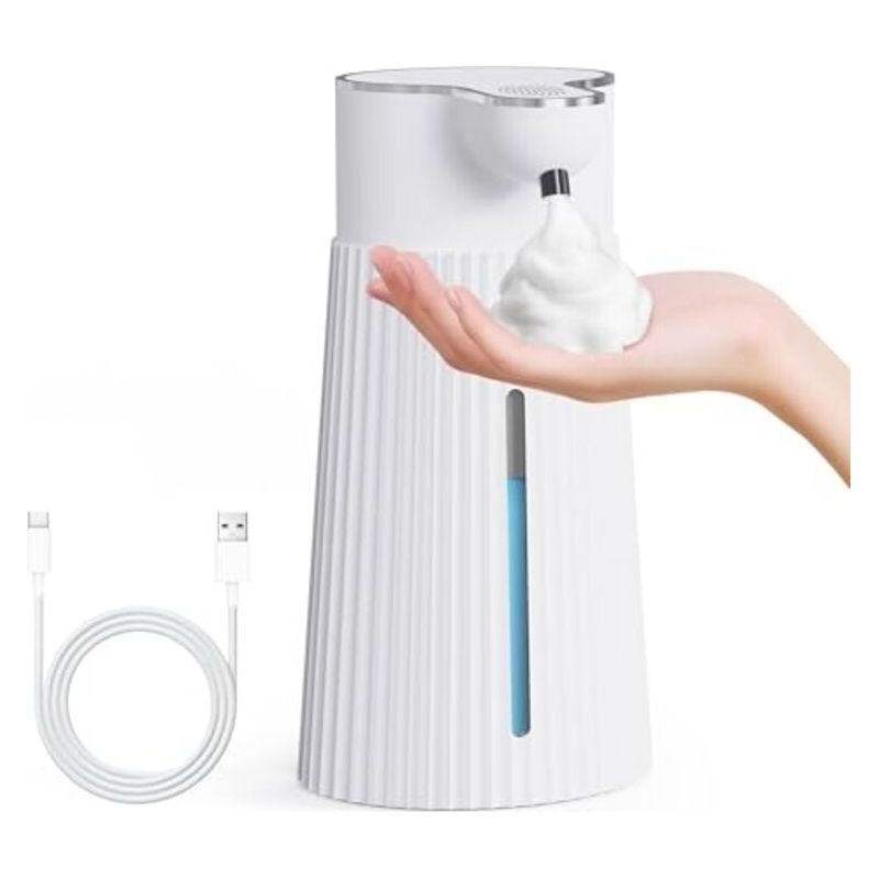 Elektrischer Seifenspender 400 Ml Mit Sensor, Automatischer Wandseifenspender Für Schaumseife, 2 Stufen, Weiß, Usb, Wasserdicht Ipx6