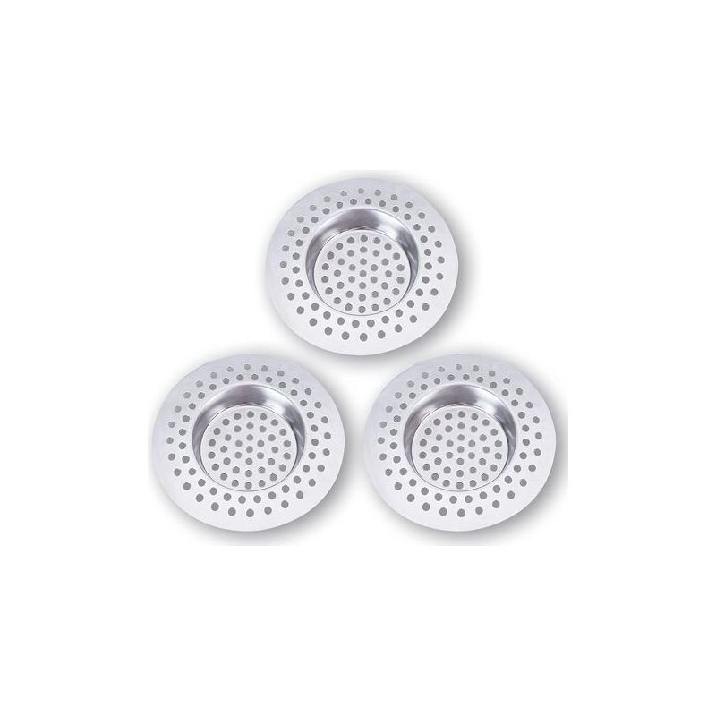 Edelstahl-küchenspülenfilter (3er-pack) – Haarfänger Für Dusche 7,5 X 7,5 Cm, Dusch-haarfilter Mit 90 Löchern, Küchenspülengitter, Küchenzubehör, Bad, Küche