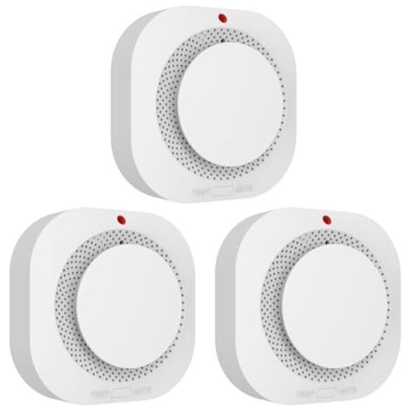 Rauchmelder Für Den Haushalt, Brandalarm Mit Austauschbaren Batterien, Led-anzeige Und Stummschalttaste, 10 Jahre Sensorlebensdauer, En 14604-konform, 3er-pack