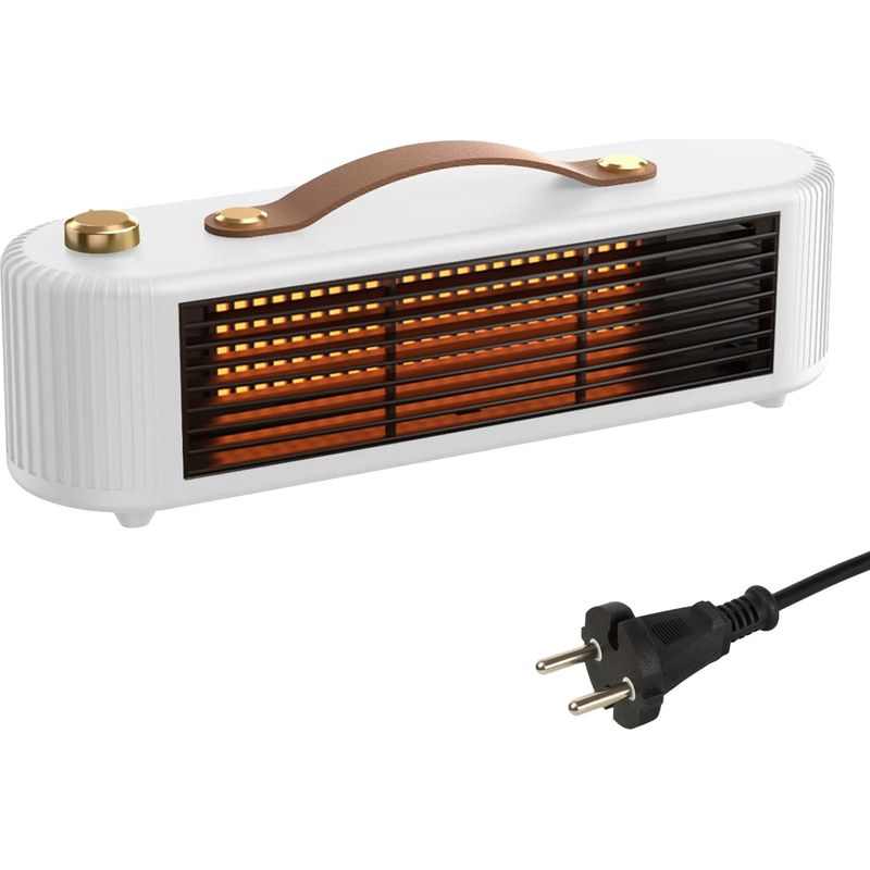 Energiesparender Mini-heizlüfter – 800 W – Tragbar – Keramik – Thermostat – Für Camping, Badezimmer – Überhitzungs- Und Kippschutz – Leise – Weiß